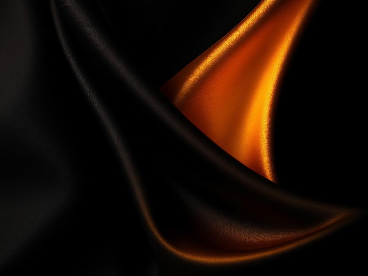 Texture — flowing dark silk with golden light